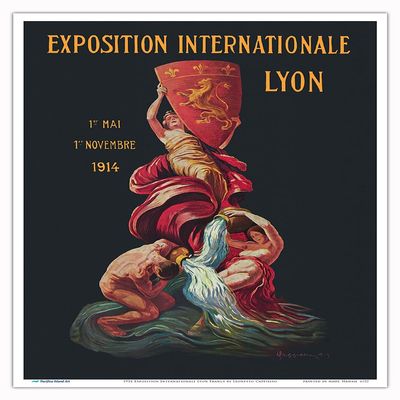 1914 Exposition Internationale Lyon France - Vintage Exhibition Poster by Leonetto Cappiello - Master Art Print (Unframed) 9in x 12in