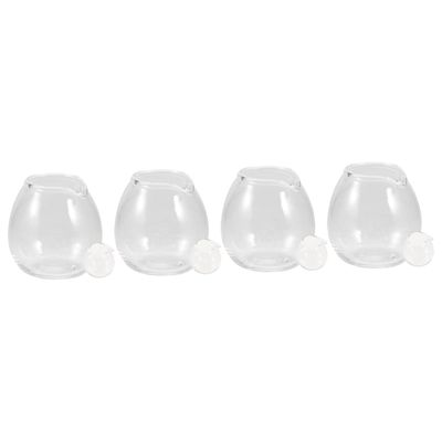 Housoutil 8pcs Mini Clear Glass Coffee Pitcher Pitcher with Spouts for Sauces and Seasonings Simple and Elegant Design Capacity for Home Use