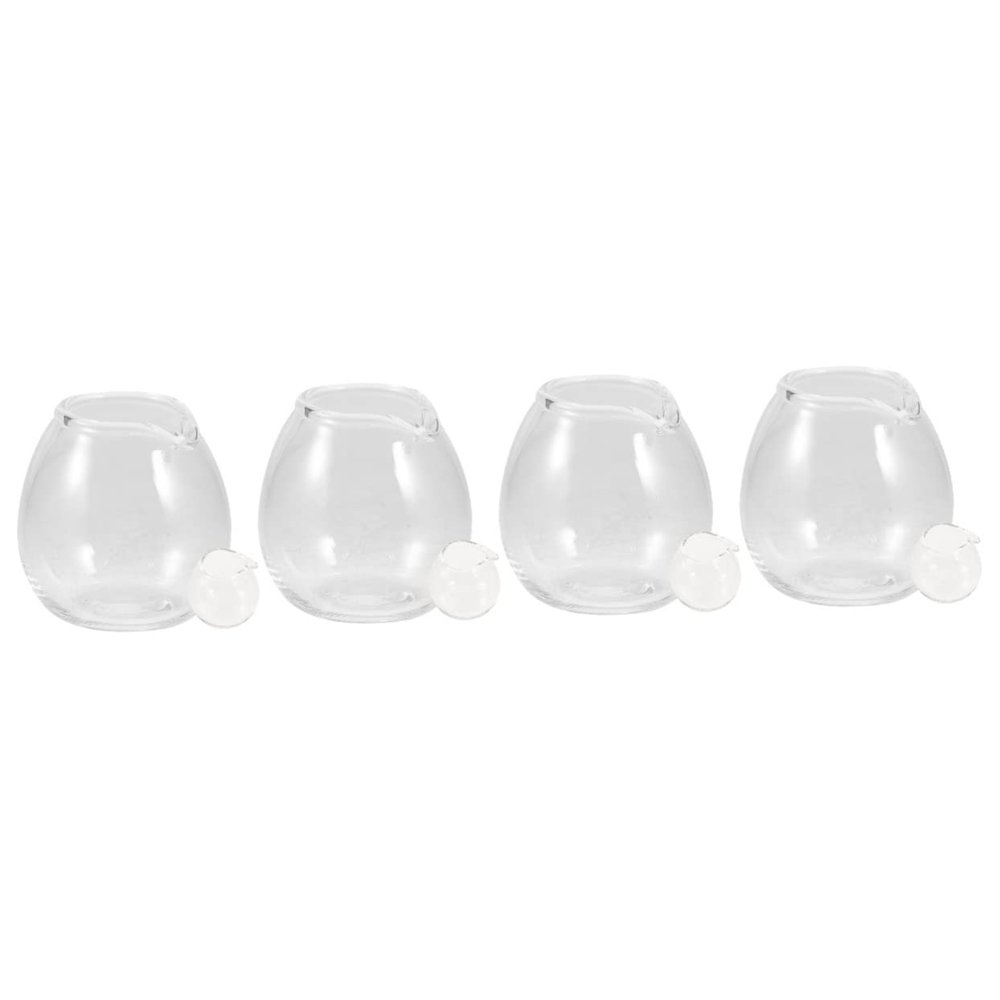 Housoutil 8pcs Mini Clear Glass Coffee Pitcher Pitcher with Spouts for Sauces and Seasonings Simple and Elegant Design Capacity for Home Use