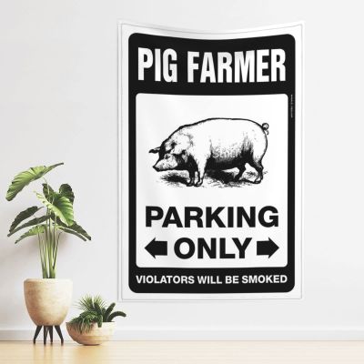 CakJuice Stuff for Boys Room Pig Farmer Parking Only Tapestry Bedroom Decor Large Tapestry (Size : 75X100CM)