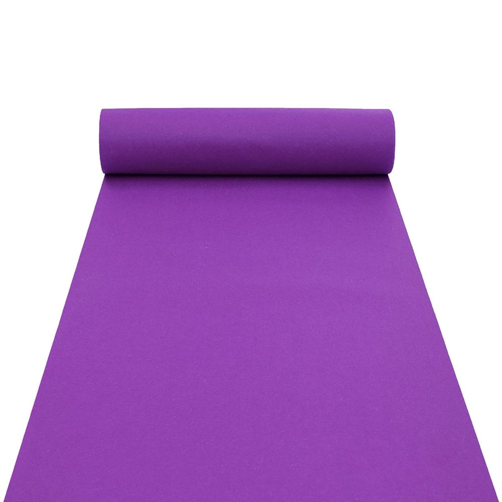 Purple Carpet Polyester Wedding Rug Wear-Resistant 2mm Aisle Runner Carpet Non-Slip Bridal Walkway Rugs Roll for Wedding Party Outdoor Beach Decorations (Size : 1.5x15m)