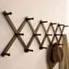 SKOLOO Hat Rack for Wall with 17 Hooks, Solid Wooden, Modern, Expandable Coat Rack Wall Mount for Coats, Hats, Bags, Baseball Caps, Dark Walnut Color view 3