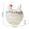 oskas Chicken Egg Holder, Fresh Egg Storage Basket Countertop,Decorative Ceramic Lid with Wire Basket,Holds 2 Dozen Egg, White3 view 4