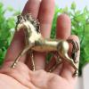 Opexicos 1Pcs Pure Copper 12 Zodiac Solid Horse Feng Shui Ornaments Vintage Bronze Running Horses Statue Miniatures Figurines Desk Decorations view 2