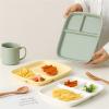 Bariatric Control Plate and Cup Set, Deep Dish Divided Plates Portion Control Divided Plates for Salad, Picnic, Weight Loss Meals (Color : Yellow-Plate) view 3