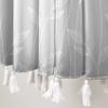 Ttincceer Modern Grey Shower Curtain with Tassels, Botanical Bathroom Curtain with Tassels, Minimalist Boho Tassels Shower Curtain Set with 12 Hooks for Bathroom, L2, 72Wx72L view 2