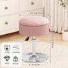 ACEQLYT Vanity Stool with Storage, Height Adjustable & 360 Swivel Vanity Chair for Makeup Room, Small Ottoman, Pink Velvet view 2