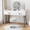 ACEQLYT Vanity Stool with Storage, High-Density Non-Sagging Foam Makeup Chair, Height Adjustable 360 Swivel Ottoman, Heavy Duty Metal Base, Beige Velvet Vanity Chair for Bedroom, Bathroom view 3