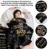 elseven 50th Anniversary Wedding Gift 50th Wedding for Her 50 Year Anniversary for Couples Wife Husband Best Anniversary Blanket Present Throw Blanket 50x60 Inch, Golden view 2