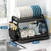 Detachable Dish Drying Rack Portable Dinnerware Drainer Organizer for Kitchen RV Campers Travel Trailer Space Saving Kitchen Storage Tray Multifunctional 2-Tier Dish Rack view 2