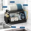 Detachable Dish Drying Rack Portable Dinnerware Drainer Organizer for Kitchen RV Campers Travel Trailer Space Saving Kitchen Storage Tray Multifunctional 2-Tier Dish Rack view 3