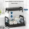 Detachable Dish Drying Rack Portable Dinnerware Drainer Organizer for Kitchen RV Campers Travel Trailer Space Saving Kitchen Storage Tray Multifunctional 2-Tier Dish Rack view 4