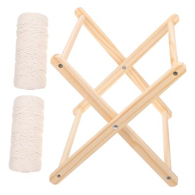 Ciieeo 1set Macrame Storage Rack Cotton Rope Versatile Woven Organizer for Crafting Magazine and Newspaper Display Stylish Design for Home and Item Storage