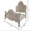 Acme Dresden Wooden Bed with Faux Leather Upholstery in Bone White view 3