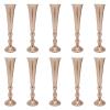 10 Pcs Flower Trumpet Wedding Vase Centerpieces for Party Decoration, 21" Tall Gold Metal Flower Stand for Reception Table, Birthday, Event, Home view 1
