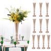 10 Pcs Flower Trumpet Wedding Vase Centerpieces for Party Decoration, 21" Tall Gold Metal Flower Stand for Reception Table, Birthday, Event, Home view 3