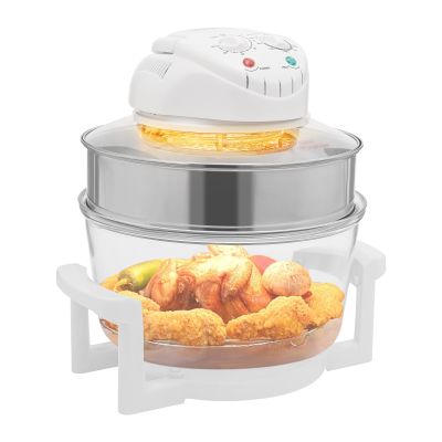 17L/17.96QT Turbo Air Fryer Oven, 360 Vertical Heating High Boron Heat-Resistant Glass Air Fryer Combo with Automatic Power-off Handle, Electric Convection Oven for Defrost, Bake, Steam, Fry