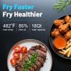 17L/17.96QT Turbo Air Fryer Oven, 360 Vertical Heating High Boron Heat-Resistant Glass Air Fryer Combo with Automatic Power-off Handle, Electric Convection Oven for Defrost, Bake, Steam, Fry view 2