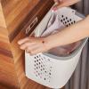 Movable Household Laundry Basket with Wheels, 2 Tier Plastic Sorter Baskets Clothes Storage Basket Storage Shelf, Large Hand-held Laundry Basket for Bathroom, Bedroom, Household, and Kitchen view 3