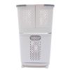 Movable Household Laundry Basket with Wheels, 2 Tier Plastic Sorter Baskets Clothes Storage Basket Storage Shelf, Large Hand-held Laundry Basket for Bathroom, Bedroom, Household, and Kitchen view 4