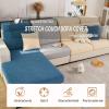 Stretch Sofa Covers for Cushion Couch,Universal Wear Resistant Slipcover with Elastic Bottom,Magic Couch Cover Furniture Protector,Anti-Slip L Shape Sofa Cover,Back Cover L,Weave-Mustard Yellow view 2
