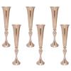 6 Pcs Versatile Trumpet Centerpieces Vases for Table, 22" H Metal Gold Wedding Party Birthday Event Flower Stand Decor view 1