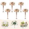 6 Pcs Versatile Trumpet Centerpieces Vases for Table, 22" H Metal Gold Wedding Party Birthday Event Flower Stand Decor view 2