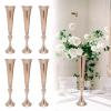 6 Pcs Versatile Trumpet Centerpieces Vases for Table, 22" H Metal Gold Wedding Party Birthday Event Flower Stand Decor view 3