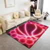 Abstract Basketball Area Rug 5x6'6'' Red Pink Neon Light Honeycomb Plaid Non Slip Rug for Teens Adults Modern Hippie Extreme Sports Style Indoor Floor Mat for Bed Chairs view 1