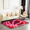 Abstract Basketball Area Rug 5x6'6'' Red Pink Neon Light Honeycomb Plaid Non Slip Rug for Teens Adults Modern Hippie Extreme Sports Style Indoor Floor Mat for Bed Chairs view 2
