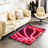 Abstract Basketball Area Rug 5x6'6'' Red Pink Neon Light Honeycomb Plaid Non Slip Rug for Teens Adults Modern Hippie Extreme Sports Style Indoor Floor Mat for Bed Chairs view 3