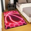 Abstract Basketball Area Rug 5x6'6'' Red Pink Neon Light Honeycomb Plaid Non Slip Rug for Teens Adults Modern Hippie Extreme Sports Style Indoor Floor Mat for Bed Chairs view 4