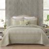 Finlonte Quilts Queen Size Sets, 100% Cotton Lightweight Boho Queen Bedspread, Beige White Striped Geometric Soft Reversible Queen Quilt Set for Bed All Season, 3-Pieces view 1