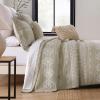 Finlonte Quilts Queen Size Sets, 100% Cotton Lightweight Boho Queen Bedspread, Beige White Striped Geometric Soft Reversible Queen Quilt Set for Bed All Season, 3-Pieces view 3