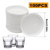 100pcs Disposable Paper Cup Cover, 3.54 inches Recycled Drinking Lid, White Coffee Cup Cover, Hot Cup Lids for Home Kitchen Cafe Parties Wedding Hotel Bars (Without Hole) view 2