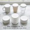 100pcs Disposable Paper Cup Cover, 3.54 inches Recycled Drinking Lid, White Coffee Cup Cover, Hot Cup Lids for Home Kitchen Cafe Parties Wedding Hotel Bars (Without Hole) view 4