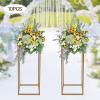 10PCs Metal Flower Stand for Wedding Table Centerpieces, 23.6 in Tall Gold Wedding Flower Stand for Floral Arrangement, Geometric Flower Vase Stand for Party, Events, Home Decor view 2