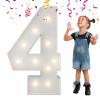 3FT Light Up Numbers Letters, Mosaic Numbers for Balloons, Marquee Light Up Letters, Giant Mosaic Balloon Number 4 for 4th 40th Birthday Decorations, 40th Anniversary Party Decor view 1