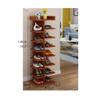 LIOONS Fashion Shoe Rack Vertical Shoe Racks Wooden Shoe Shelf Multifunctional Space Saver Shoe Storage Organizer Split Level Free Standing Shoe Racks Exquisite Beautiful view 2