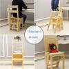 4 Step Ladder Wooden Folding Step Stool Stepladders Storage Shelf Rack with Wide Pedal for Household, Office, Plant Pots Displaying/White view 2
