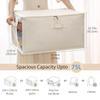 Canvas Comforters Bags Closet Organizers and Storage for Quilts Clothes Organization Containers Bins with Sturdy Zipper, Clear Window 75L for Sweaters Blankets Storage Bedroom Collapsible 6Pack view 2