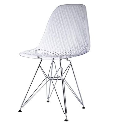 LIOONS Classic Dining Chairs Clear Acrylic Dining Chairs Metal Frame Kitchen Chair Convenient and Comfortable Side Chair Luxury Nordic Dining Room Chairs Stable Load-Bearing