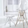 LIOONS Classic Dining Chairs Clear Acrylic Dining Chairs Metal Frame Kitchen Chair Convenient and Comfortable Side Chair Luxury Nordic Dining Room Chairs Stable Load-Bearing view 3