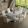 AUZ Dining Table, 65" Rectangular Modern Kitchen and Dining Room Table with Silver Double X Base in White Silver view 4