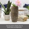 Elements 5.12x5.12x10.83 Inch Black and Gold Textured Ceramic Vase view 4