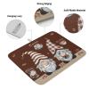 Kitchen Dish Drying Mat 2 Pack 16x18inch, Coffee Gnome Coffee Beans on Brown Background Dish Mat Absorbent Microfiber Dish Drainer Mat Washable Drying Pad for Kitchen Countertop Sink view 2