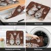 Kitchen Dish Drying Mat 2 Pack 16x18inch, Coffee Gnome Coffee Beans on Brown Background Dish Mat Absorbent Microfiber Dish Drainer Mat Washable Drying Pad for Kitchen Countertop Sink view 4