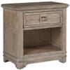 American Woodcrafters Meadowbrook Beige Antique Sand Wood One Drawer Farmhouse Nightstand view 1