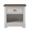 American Woodcrafters Meadowbrook White-Washed Wood Farmhouse Style Storage Nightstand view 4