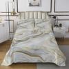 Erosebridal Marble Watercolor Bedspread Queen Size Abstract Quilt Set for Women Men, Stone Pattern Coverlet Set Gold Metallic Bedding Set, Grey Mountain Fluid Bed Cover Soft Cozy view 2